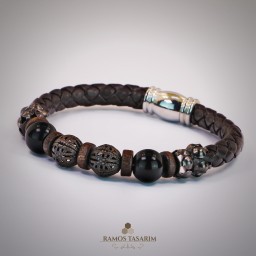 Doğaltaş Erkek (Hematit ve Onix)