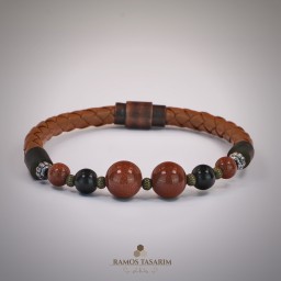 Doğaltaş Erkek (Hematit ve Onix)