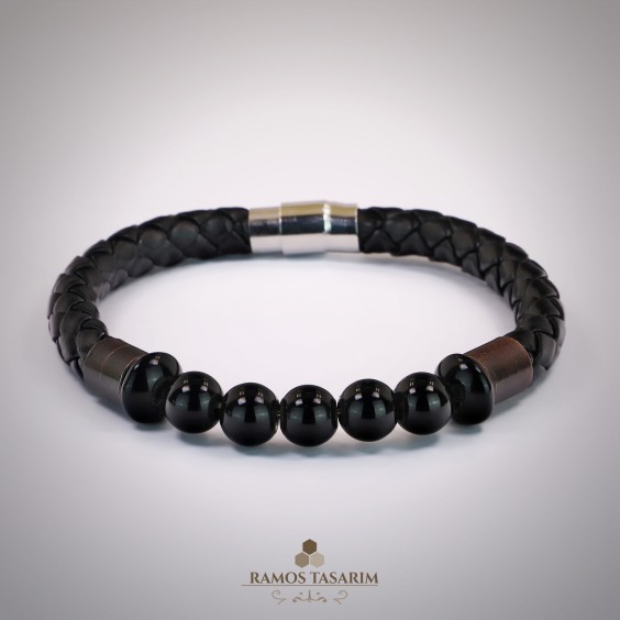 Doğaltaş Erkek (Hematit ve Onix)