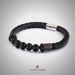 Doğaltaş Erkek (Hematit ve Onix)