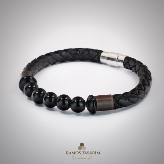 Doğaltaş Erkek (Hematit ve Onix)