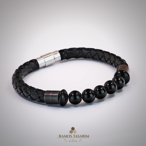 Doğaltaş Erkek (Hematit ve Onix)