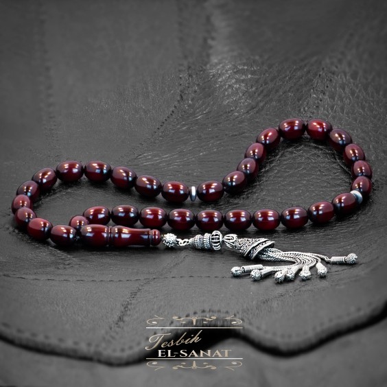 Osmanlı Çubuk Benzetme 925 Ayar Gümüş Püsküllü Tesbih (8,5 x 12,5mm) Osmanlı Çubuk Benzetme 925 Ayar Gümüş Püsküllü Tesbih (8,5 x 12,5mm)