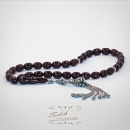 Osmanlı Çubuk Benzetme 925 Ayar Gümüş Püsküllü Tesbih (8,5 x 12,5mm)