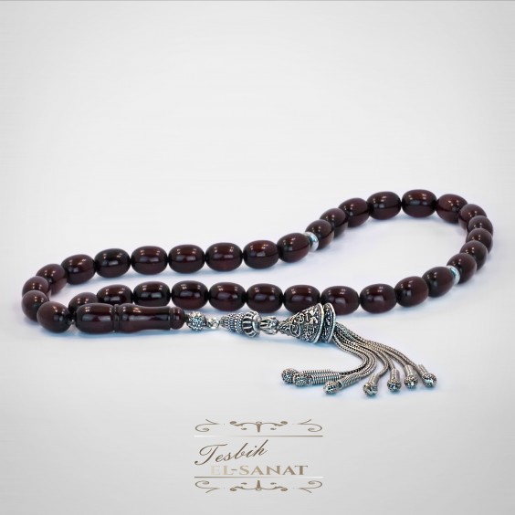 Osmanlı Çubuk Benzetme 925 Ayar Gümüş Püsküllü Tesbih (8,5 x 12,5mm) Osmanlı Çubuk Benzetme 925 Ayar Gümüş Püsküllü Tesbih (8,5 x 12,5mm)