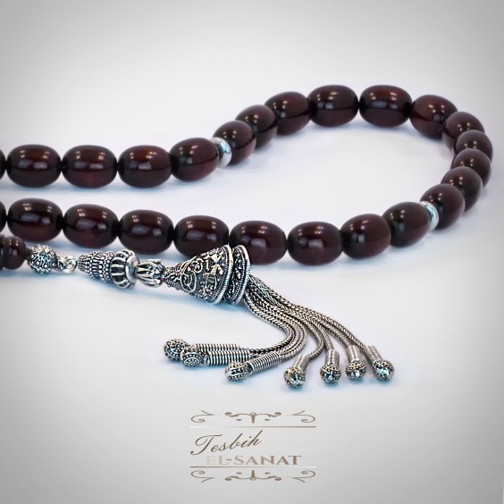 Osmanlı Çubuk Benzetme 925 Ayar Gümüş Püsküllü Tesbih (8,5 x 12,5mm) Osmanlı Çubuk Benzetme 925 Ayar Gümüş Püsküllü Tesbih (8,5 x 12,5mm)