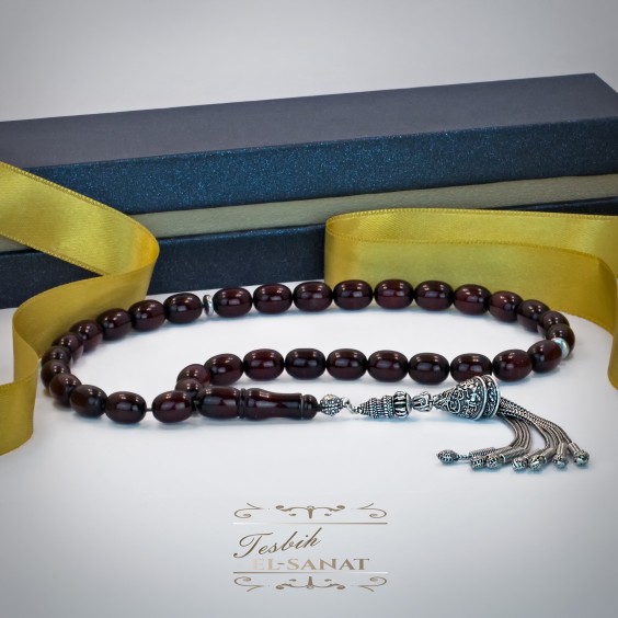 Osmanlı Çubuk Benzetme 925 Ayar Gümüş Püsküllü Tesbih (8,5 x 12,5mm) Osmanlı Çubuk Benzetme 925 Ayar Gümüş Püsküllü Tesbih (8,5 x 12,5mm)
