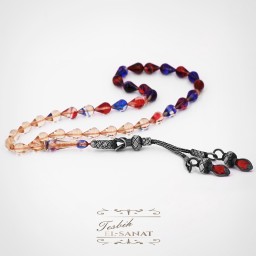 1.000 Ayar Kazaz Gümüş Arpa Kesim Kehribar Tesbih (7x11mm)