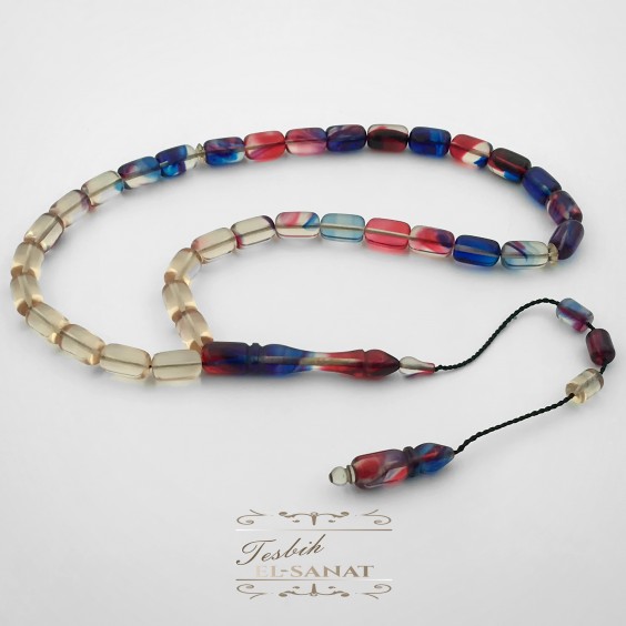 Damla Kehribar Usta İşi Sistemli Püsküllü Tesbih (7 x 11mm)