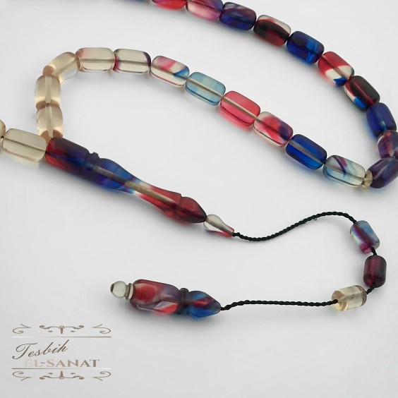 Damla Kehribar Usta İşi Sistemli Püsküllü Tesbih (7 x 11mm)