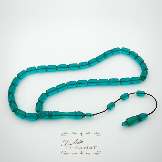 Damla Kehribar Usta İşi Sistemli Püsküllü Tesbih (7 x 11mm)