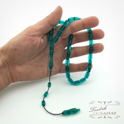 Damla Kehribar Usta İşi Sistemli Püsküllü Tesbih (7 x 11mm)