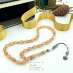 Arpa Kesim Damla Kehribar Gümüş Püsküllü Tesbih (7x11mm) 