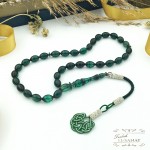 Arpa Kesim Damla Kehribar Kazaz Püsküllü Tesbih (7x11mm)