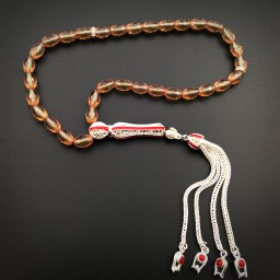 Zultanit ve İşlemeli Gümüş Kaplama Püskül 1.Sınıf İşçilik (6 X 9 mm)