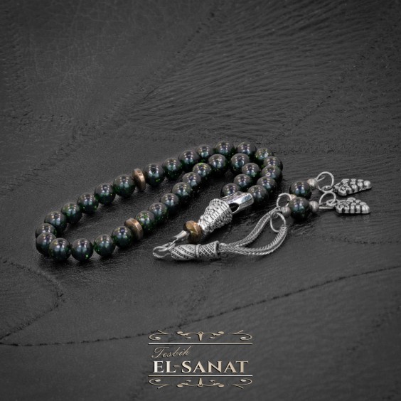 Bilek Boy Yeşil Yıldız Taşı Tesbih (6mm)