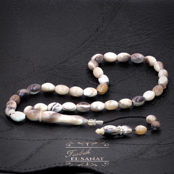 Bufalo Boynuzu Usta İşi Sistemli Püsküllü Tesbih  (7x10mm)