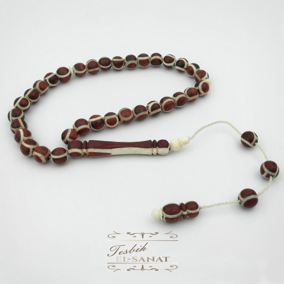 Deve Kemiği ve Kuka Ağacı Küre Kesim Efe Boy Usta İşi Sistemli Püsküllü Tesbih (8 x 8mm) Deve Kemiği ve Kuka Ağacı Küre Kesim Efe Boy Usta İşi Sistemli Püsküllü Tesbih (8 x 8mm)