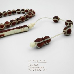 Deve Kemiği ve Kuka Ağacı Küre Kesim Efe Boy Usta İşi Sistemli Püsküllü Tesbih (8 x 8mm)