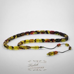 Damla Kehribar Usta İşi Sistemli Püsküllü Tesbih (7 x 11mm)