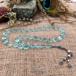 925 Ayar Gümüş Kapsül Kesim Uçak Camı Tesbih (8x12mm)