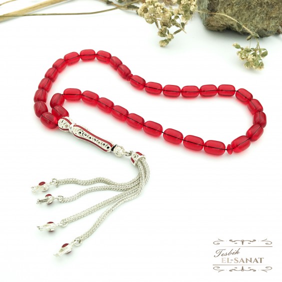 Gümüş Kaplama Kapsül Kesim Uçak Camı Tesbih (8x12mm) Gümüş Kaplama Kapsül Kesim Uçak Camı Tesbih (8x12mm)