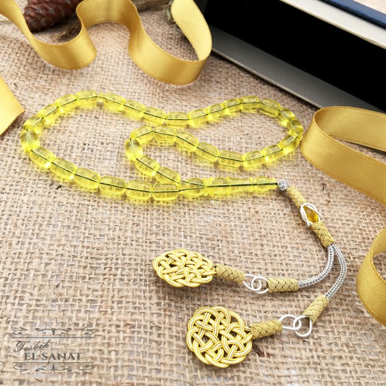 Kazaz Püsküllü Kapsül Kesim Uçak Camı Tesbih (8x12mm)