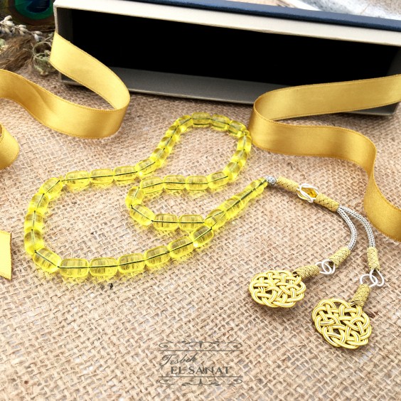 Kazaz Püsküllü Kapsül Kesim Uçak Camı Tesbih (8x12mm)