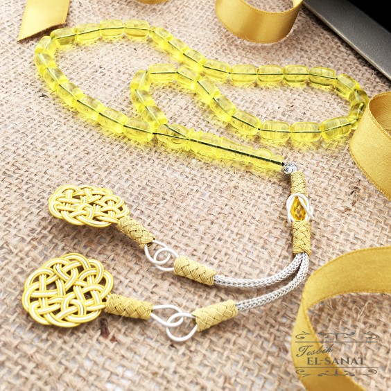 Kazaz Püsküllü Kapsül Kesim Uçak Camı Tesbih (8x12mm)