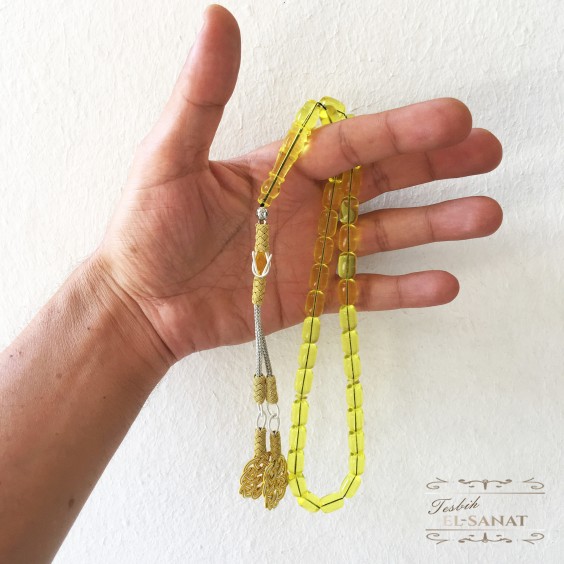 Kazaz Püsküllü Kapsül Kesim Uçak Camı Tesbih (8x12mm)