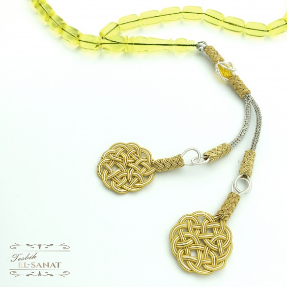 Kazaz Püsküllü Kapsül Kesim Uçak Camı Tesbih (8x12mm)