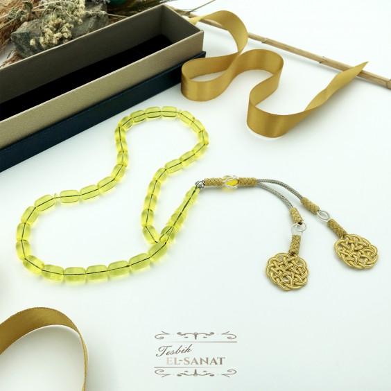 Kazaz Püsküllü Kapsül Kesim Uçak Camı Tesbih (8x12mm)